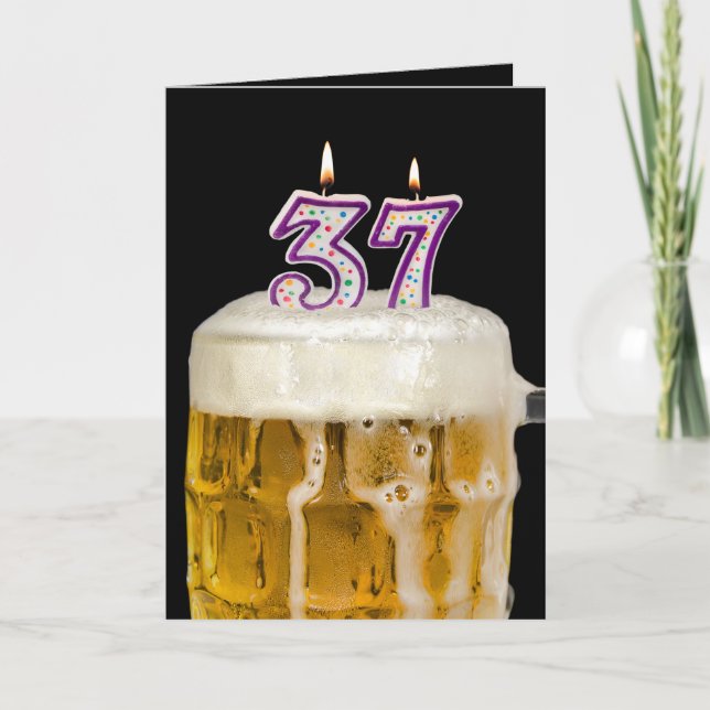 Carte 37th Birthday Beer on black (Devant)