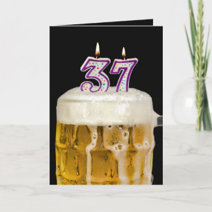 Carte 37th Birthday Beer on black