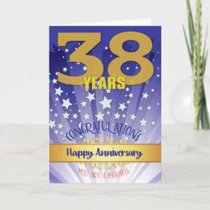 Carte 38 Anniversaire de la récupération Numéro gras