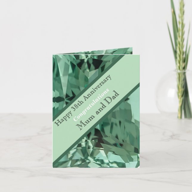 Carte 38e anniversaire du Mariage Green Beryl (Devant)