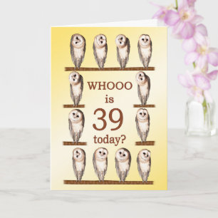 Carte 39e anniversaire, Chouettes curieuses