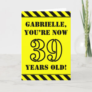 Carte 39e anniversaire : texte de style crayon amusant, 