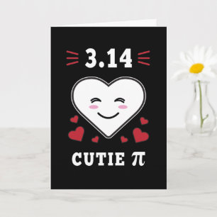 Carte 3.14 Cutie Coeur Pi Drôle Masse Math Plaisanterie