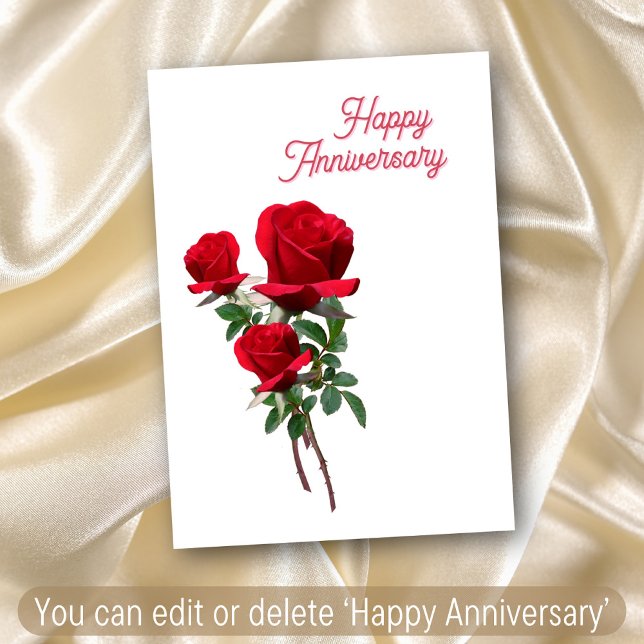 Carte 3 Amour Rose Romantique Joyeux Anniversaire Tout u (Créateur téléchargé)