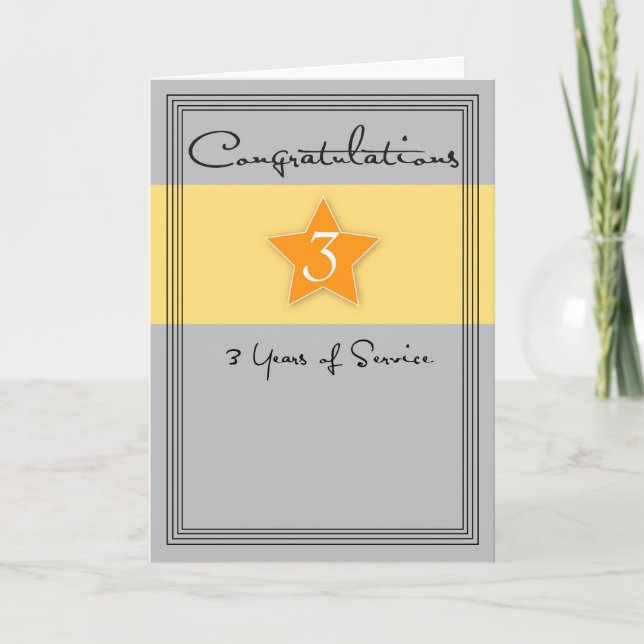 Carte 3 Anniversaire de l'employé, Étoile de service (Devant)