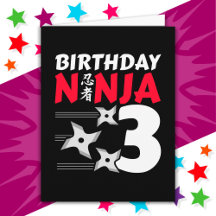 3 Ans Ninja Party Stars Enfants 3e anniversaire