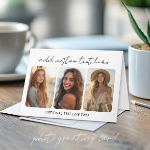 Carte 3 collage photo avec un script bounce tendance