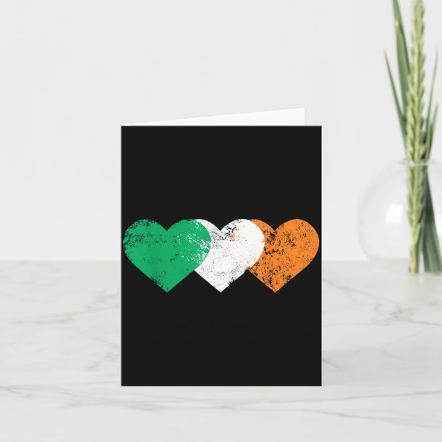 Carte 3 Hearts Ireland Flag St. Patricks Day Irish Flags (Devant)