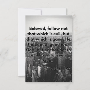 Carte 3 Jean 1:11 KJV Bible Ecriture Pic Greeting Card
