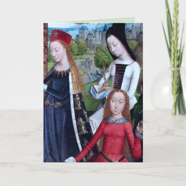 Carte 3 martyrs vierges dans un jardin (détail; M 070) C (Devant)