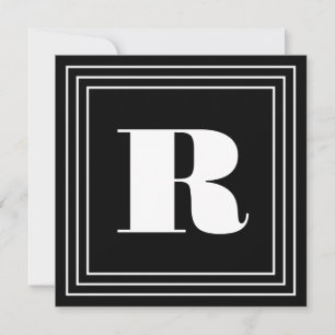 Carte 3 monogramme de cadre Noir et blanc