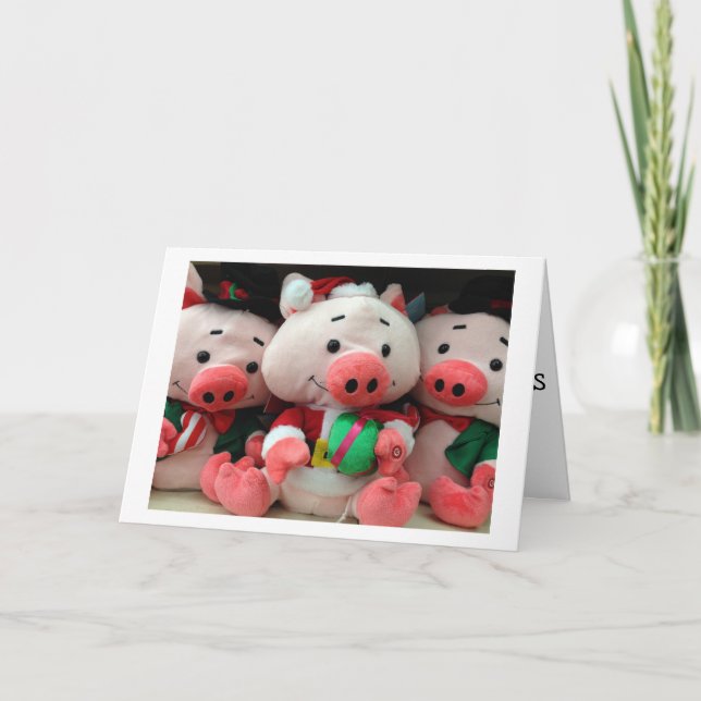 CARTE 3 PETITS PIGS AVEC 3 GRANDS SOUHAITS D'ANNIVERSAIR (Devant)
