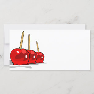 Carte 3 Pommes à bonbons rouges