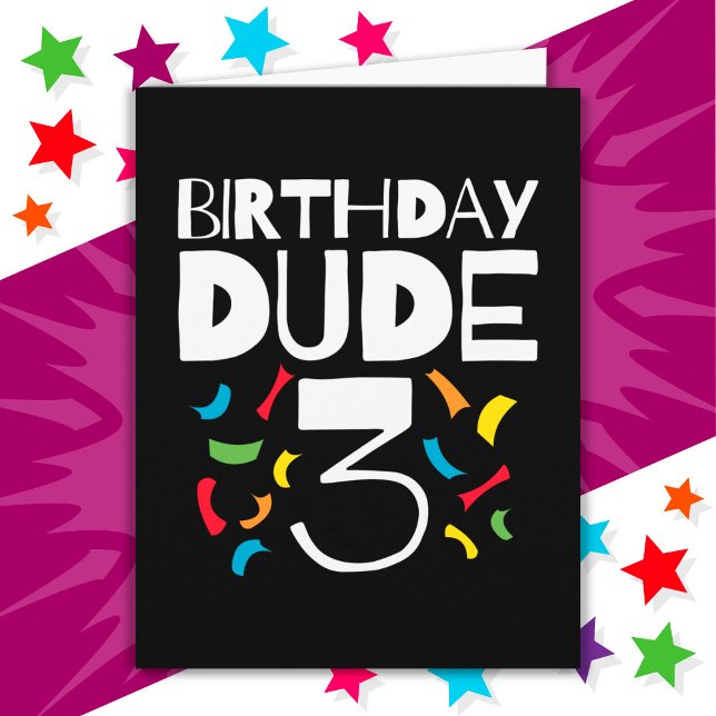 Carte 3e anniversaire 3 ans fête des garçons Anniversair (Créateur téléchargé)