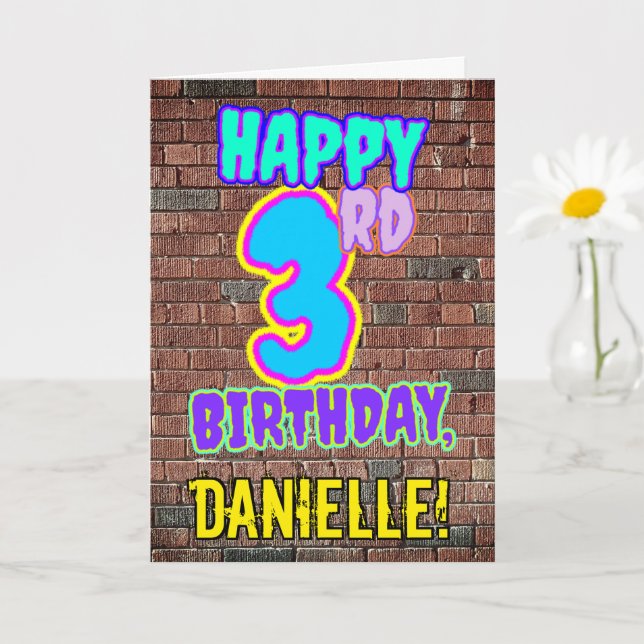 Carte 3e anniversaire - Amusant, Graffiti urbain inspiré (Petite plante)
