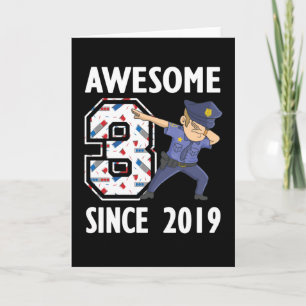 Carte 3e anniversaire Cadeau policier garçon né en 2019