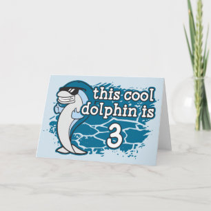 Carte 3e anniversaire de l'enfant Ce dauphin Cool est tr