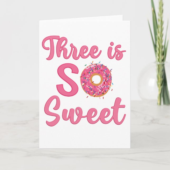 Carte 3e anniversaire Sweet Donut 3 ans Vielle fille Cad (Devant)
