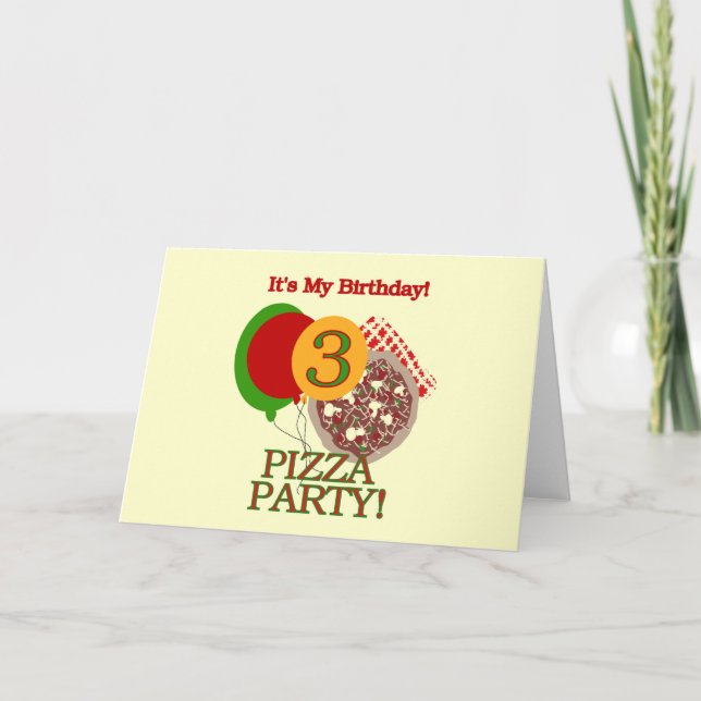 Carte 3e fête de pizza Tshirts et cadeaux d'anniversaire (Devant)
