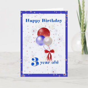 Carte 3ème Ballons d'anniversaire