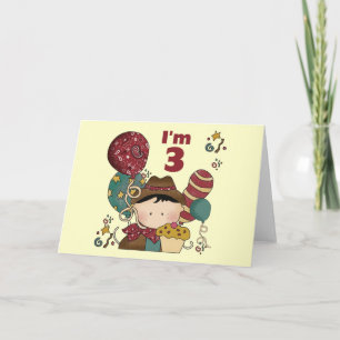 Carte 3ème T-shirts et cadeaux de cowboy d'anniversaire
