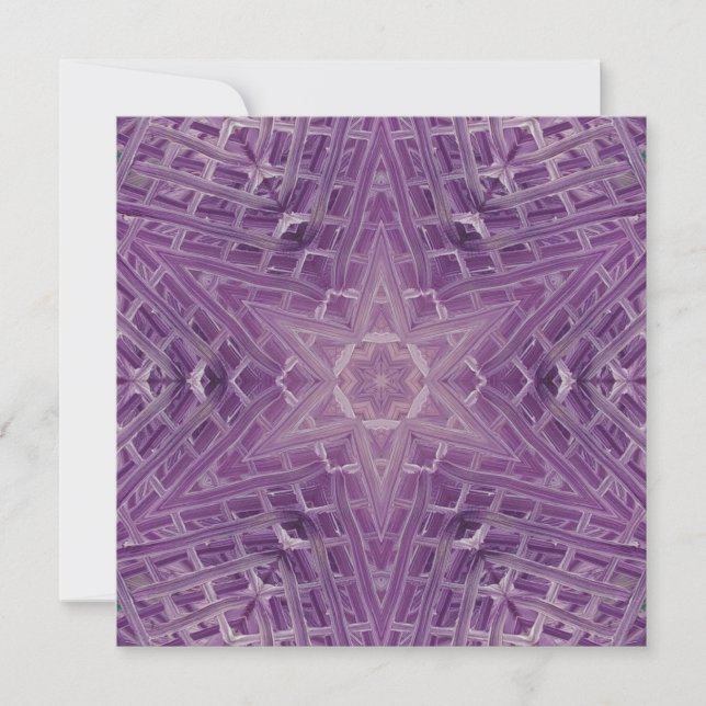 Carte 3Une Unique couleur violet étoile blanche Mandala (Devant)