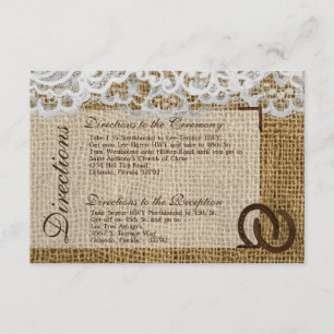 Carte 3x5 Mariage Chaussures Cheval sur Burlap