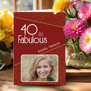 Carte 40 et fabuleuse Parties scintillant d'or Photo 40e