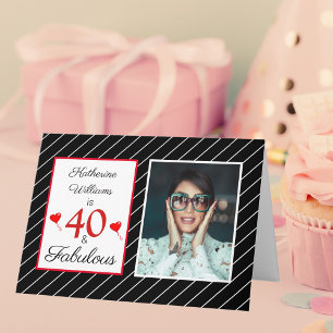 Carte 40 et fabuleux 40e anniversaire Photo noir et blan
