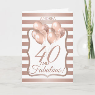Carte 40 Et fabuleux 40e anniversaire Rose Gold