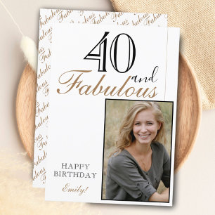 Carte 40 et fabuleux Elegant Happy Birthday Photo
