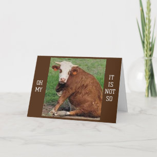 CARTE *40* HUMOUR D'ANNIVERSAIRE D'UNE VACHE À MOURIR