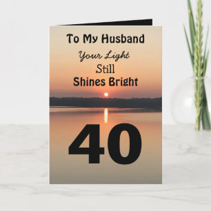 Carte 40e anniversaire à mon mari lumière brillant