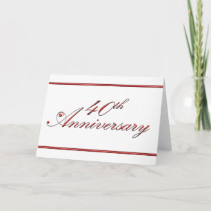 Carte 40e anniversaire (anniversaire de mariage)