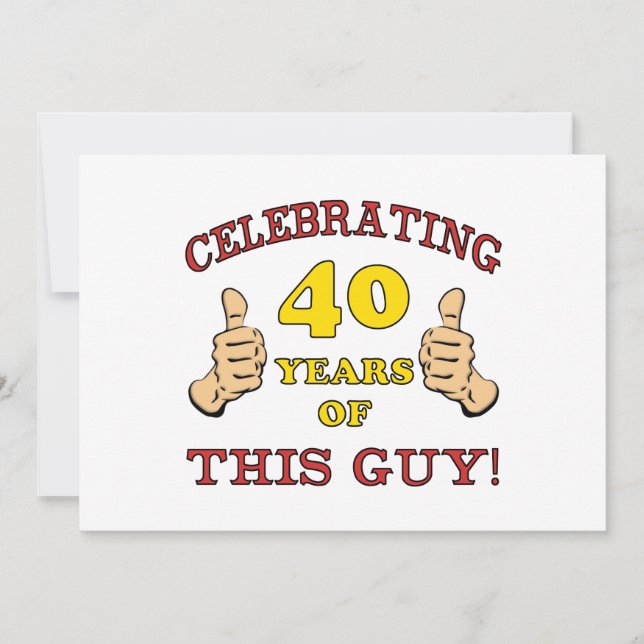 Carte 40e anniversaire Cadeau pour lui (Devant)
