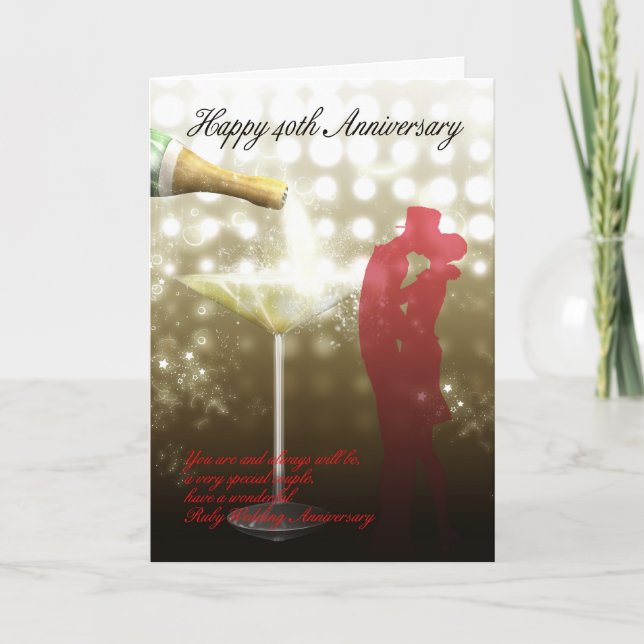 Carte 40e anniversaire - Champagne (Devant)