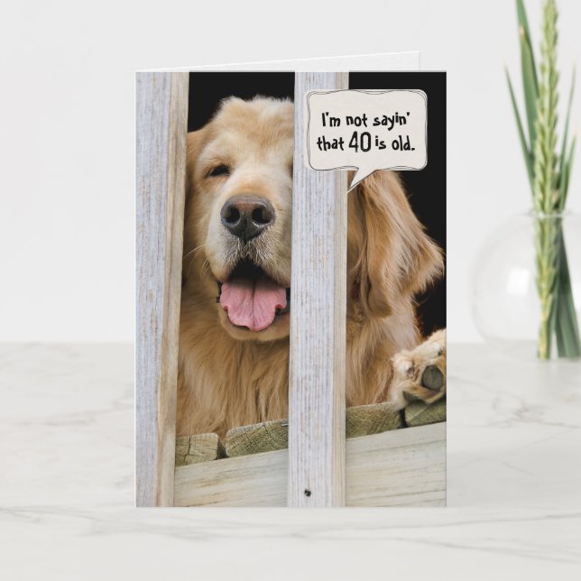 Carte 40e anniversaire de Golden Retriever (Devant)