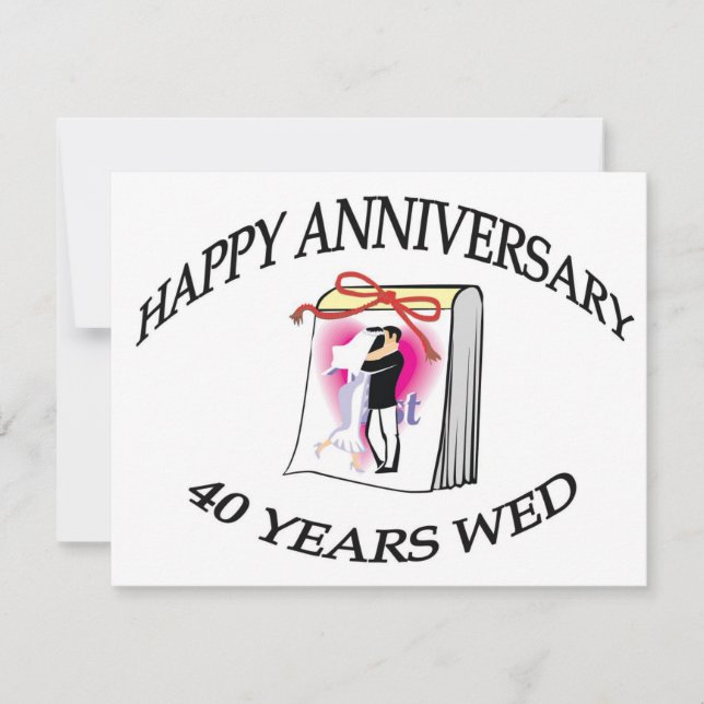 Carte 40e anniversaire de mariage (Devant)
