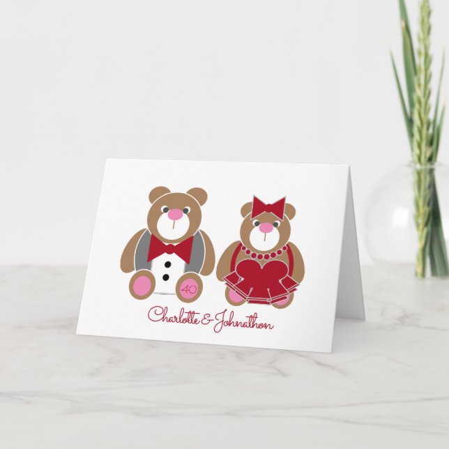 Carte 40e anniversaire du mariage de rubis (Devant)