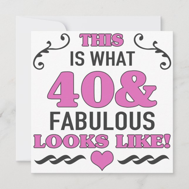 Carte 40e anniversaire Fabuleux (Devant)