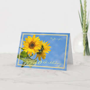 Carte 40e Anniversaire Jennifer Sunflowers Elégant Gold