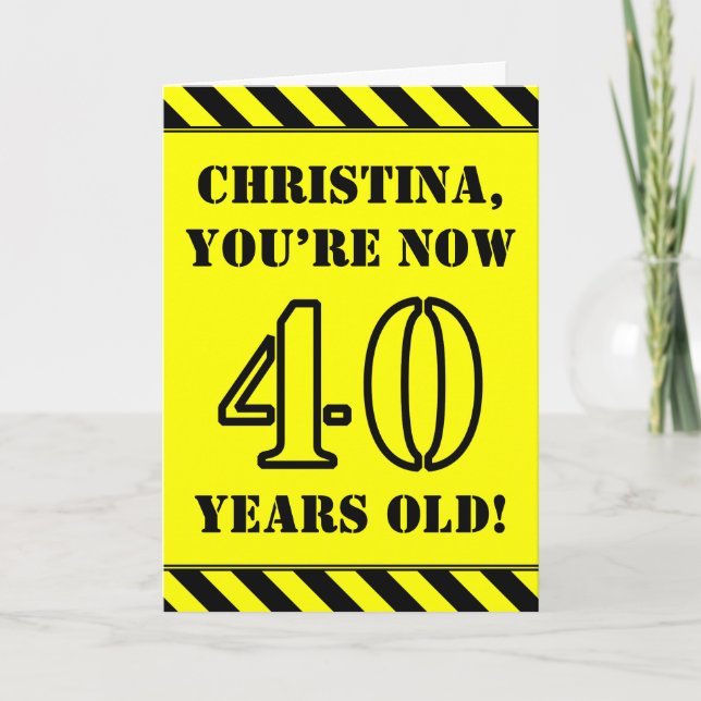 Carte 40e anniversaire : Jeu de style de crayon amusant, (Devant)