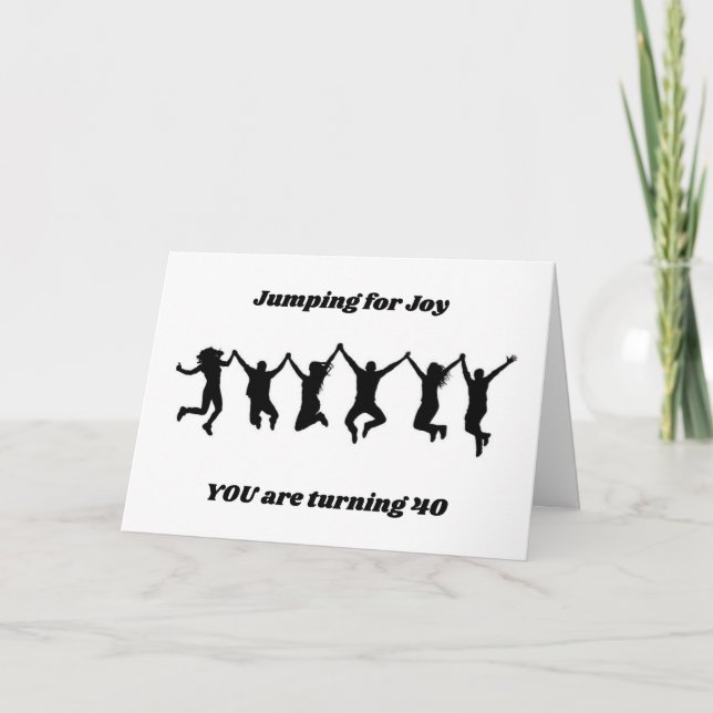 Carte 40e ANNIVERSAIRE JUMPING POUR JOIE (Devant)