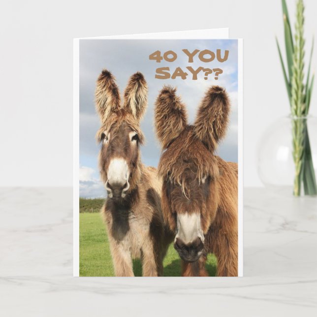 Carte **40e ANNIVERSAIRE** LAISSEZ VOS CHEVEUX DESSOUS E (Devant)