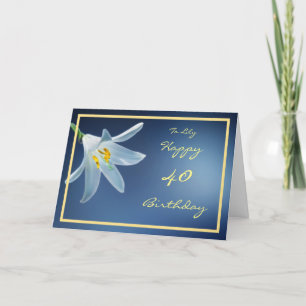 Carte 40e Anniversaire Madonna Lily Nom Golden Frame