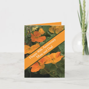 Carte 40e anniversaire Mariage Nasturtium alternative