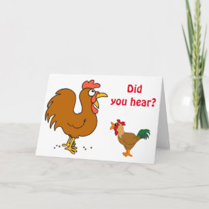 Carte "40e ANNIVERSAIRE" MÊME LES POULET SE AMUSENT DE V