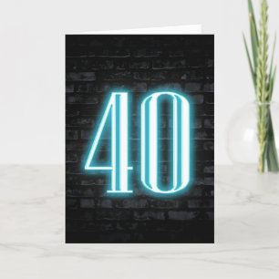 Carte 40e anniversaire néon Connexion en brique