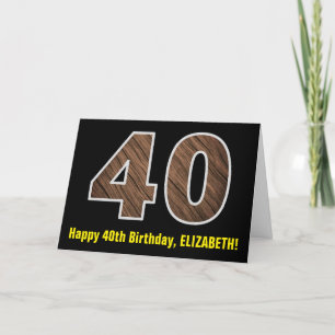 Carte 40e anniversaire : Nom + Faux Motif de céréales en