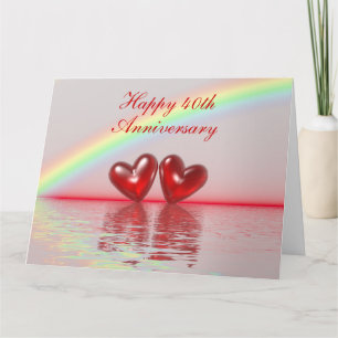 Carte 40e Anniversary Ruby Hearts